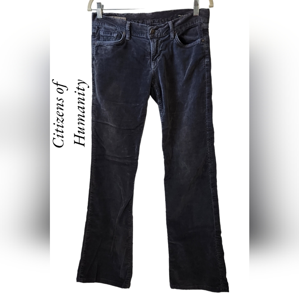 Citizens of Humanity grey velvet low waist boot cut pants women's size 29